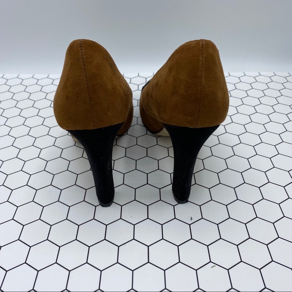 Versions two-tone Brown/Dark Brown suede heels - Picture 3 of 5